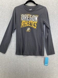 Oregon Ducks Long Sleeve Shirt Gray Youth Size Large 14/16